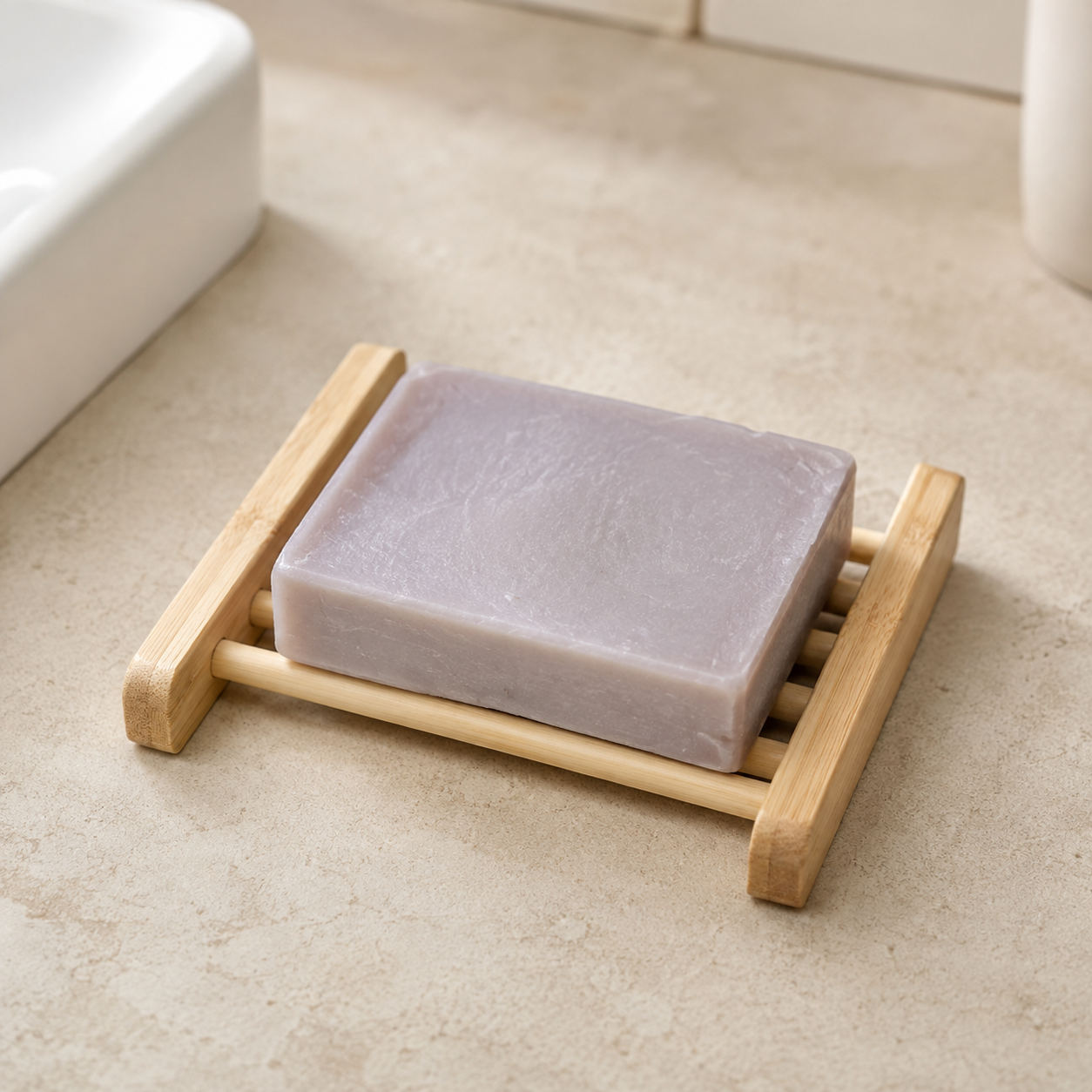 Bamboo soap dish