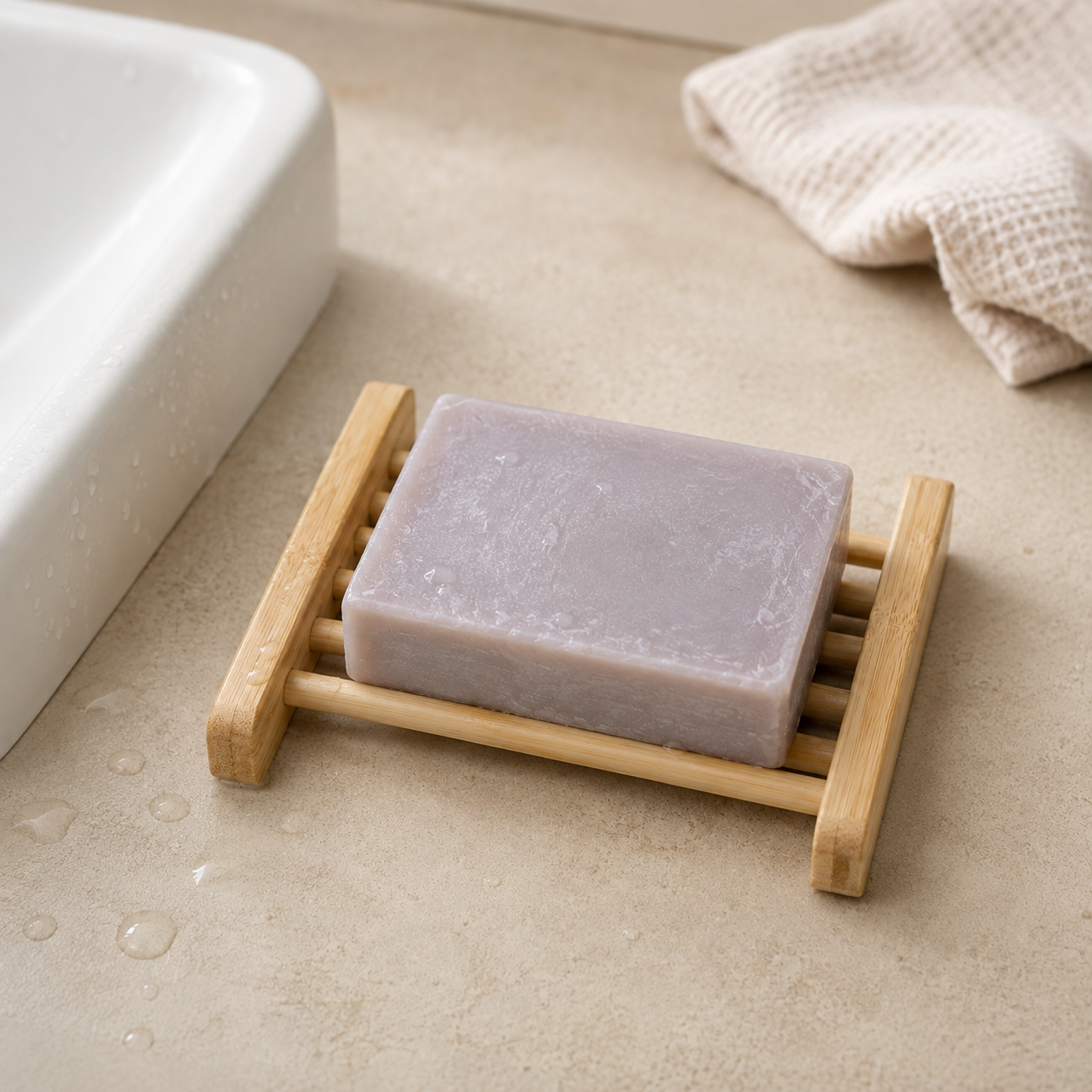 Bamboo soap dish